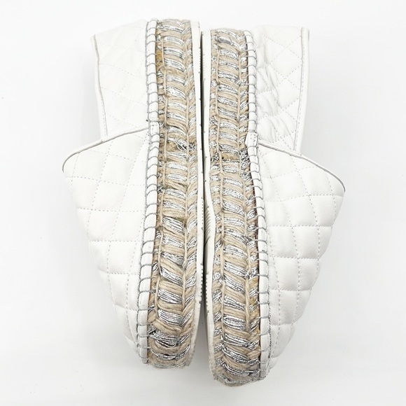 J/Slides Renata White Quilted Flatform Espadrilles size 10 - Picture 9 of 12